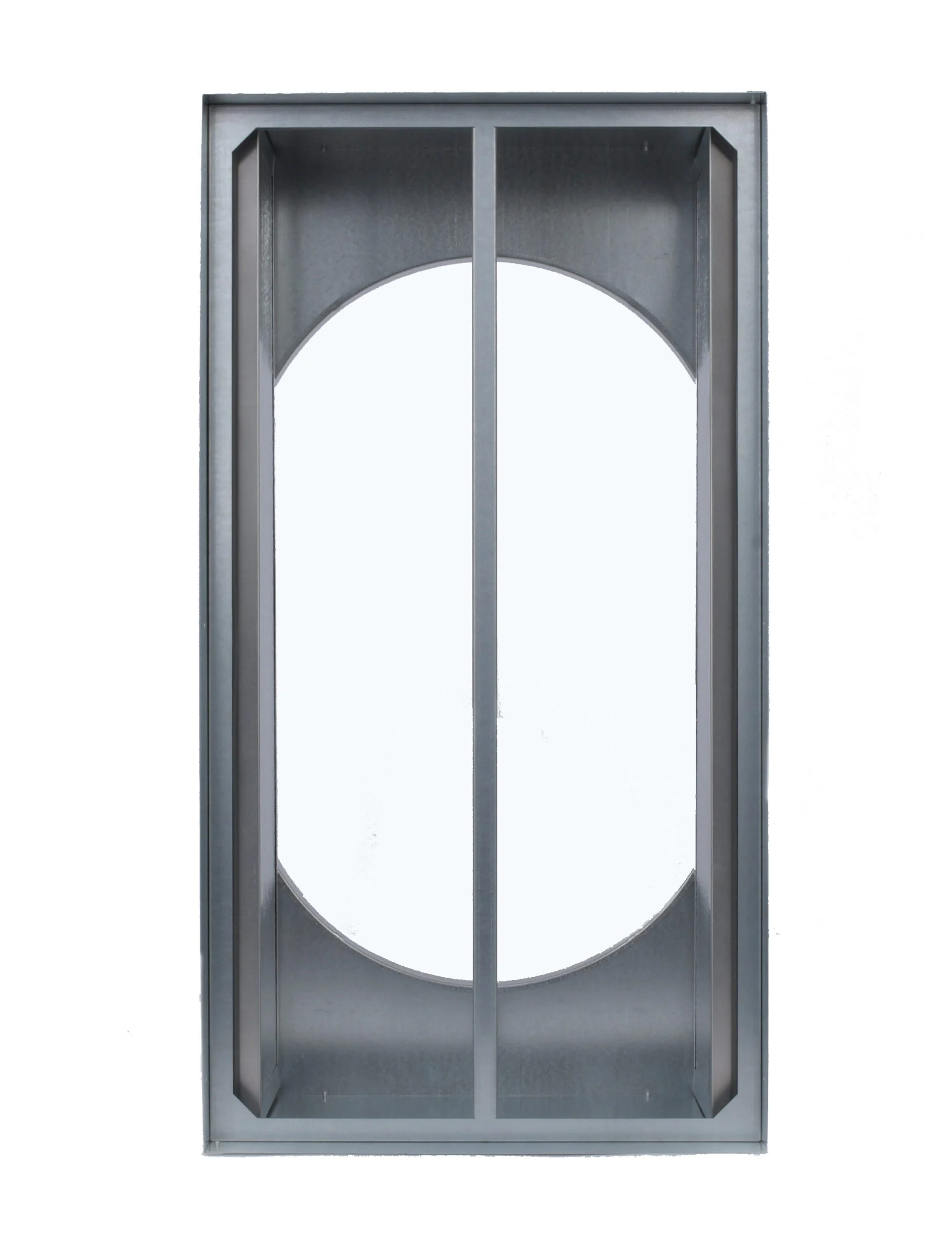 A photo of the R-5 whole house fan gravity damper when open.