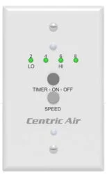 A Photo of the new CentricAir 2-Speed Wall Switch with timer.