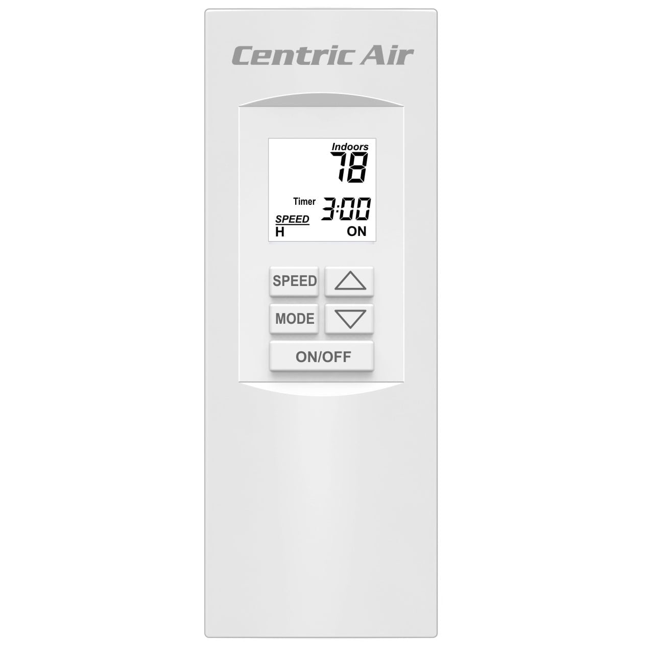 Two Speed Wireless Remote with Temperature & Timer (1-12 hours) -  CentricAir Whole House Fans